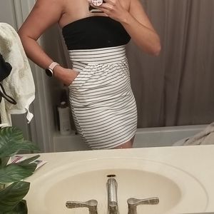 Fighting Eel black and white striped tube dress xs